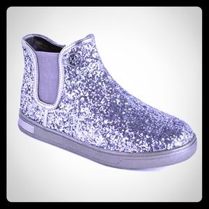 Michael Kors Girl's Ollie Gunmetal Glitter boots